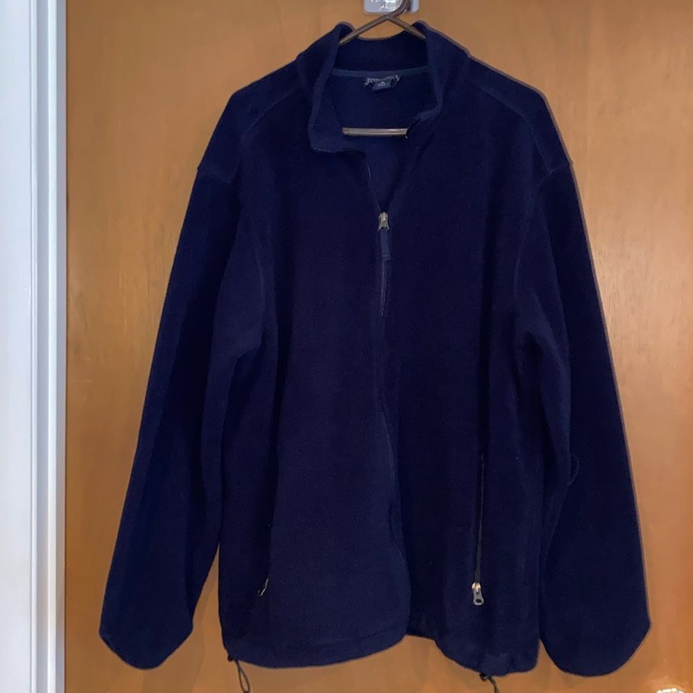 Mens Lands end quarter zip pull over jacket blue size 36-38